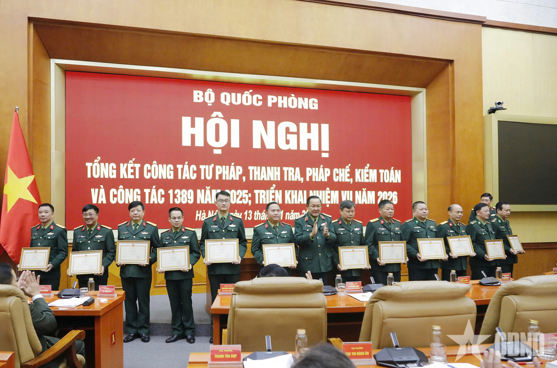 Bộ Quốc phòng tổng kết công tác tư pháp, thanh tra, pháp chế, kiểm toán và công tác 1389

